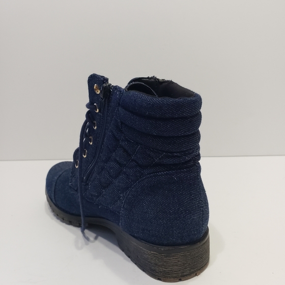 Beston Blue Denim Jeans Booties - Picture 4 of 11